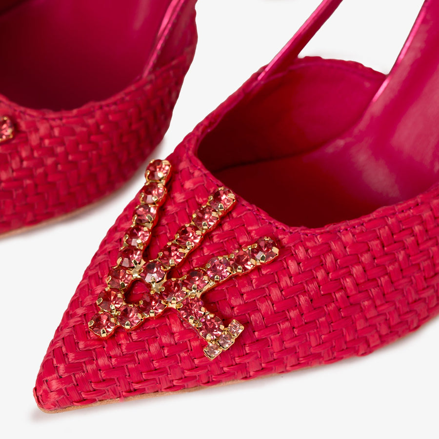 The Luna Fuchsia Leather Slingback Women Sandal - Glamourous Grace