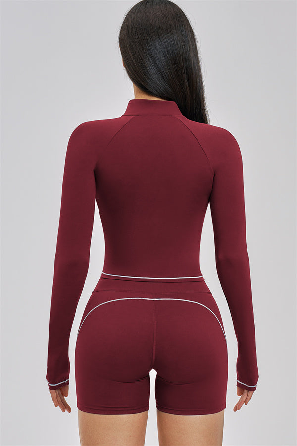The Unbound Jacket Crop Top Shorts 3-Piece Set - Glamourous Grace