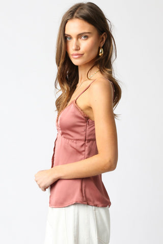 Allie Satin Tank Top Clay