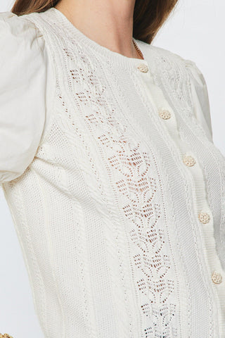 Angie Knit Puff Sleeve Cardigan