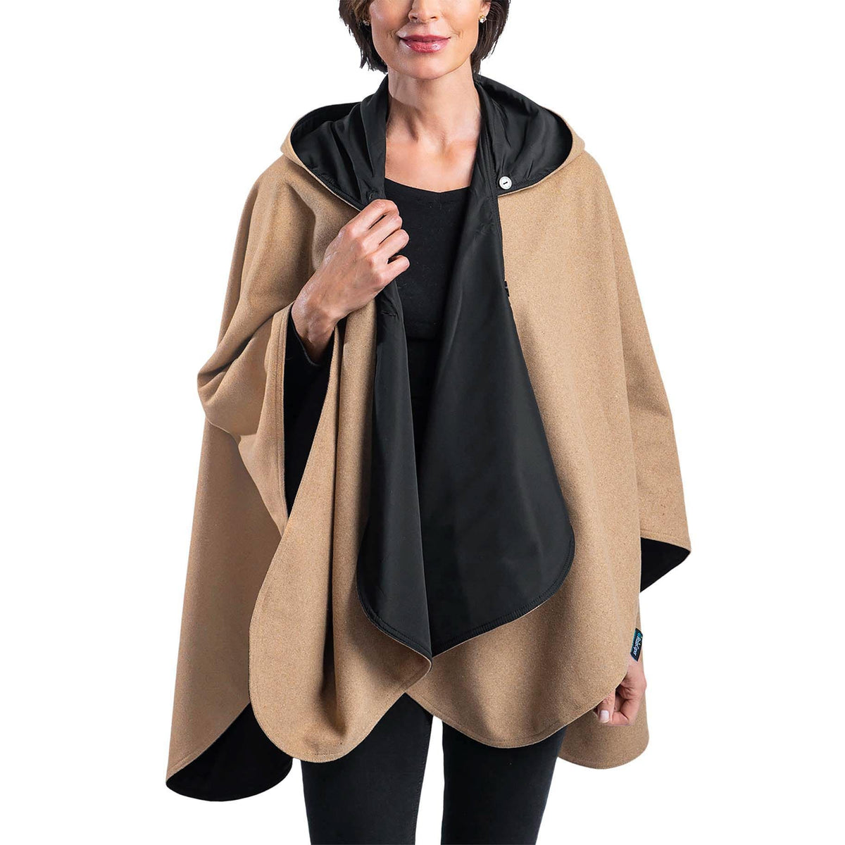 WarmCaper - Warm Camel - Reversible to Black Rainproof Side