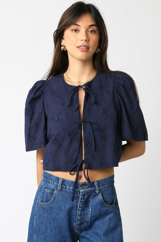 Ciera Tie Front Top - Glamourous Grace