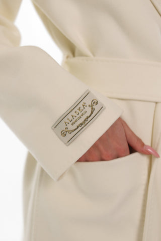 Estelle Classic Cashmere Wool Blend Overcoat in Ivory