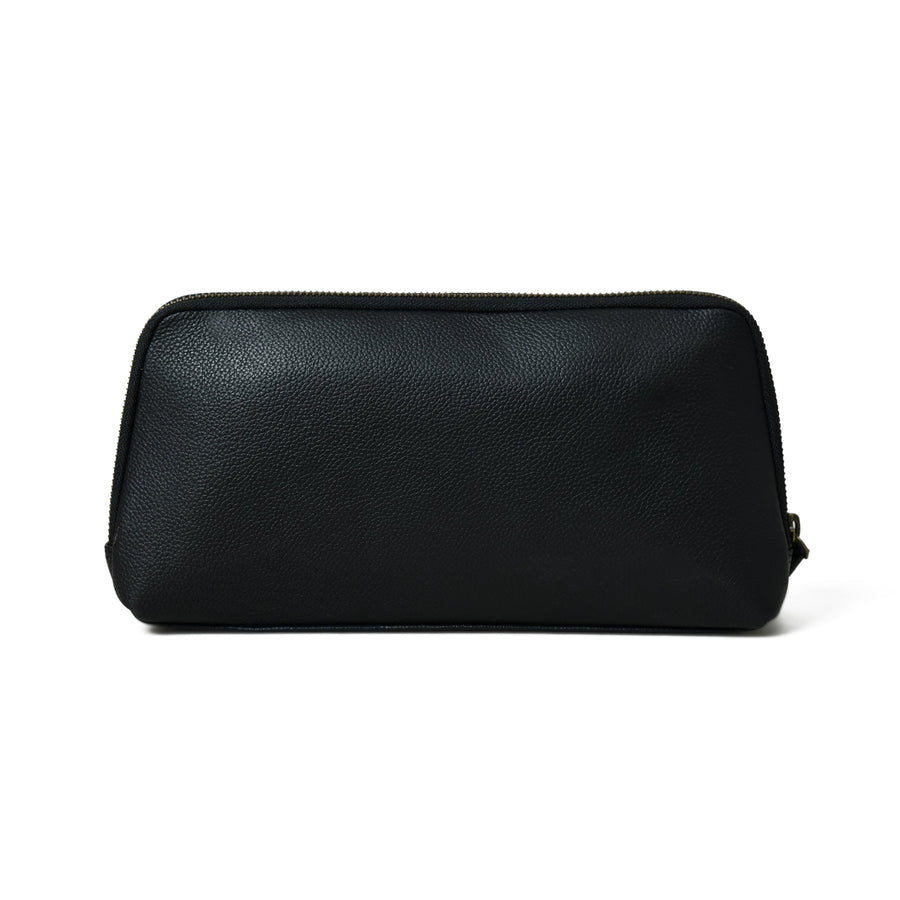Classic Black Leather Clutch - Glamourous Grace