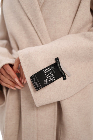 Mia Premium 85% Wool Cashmere Coat in Sea Salt