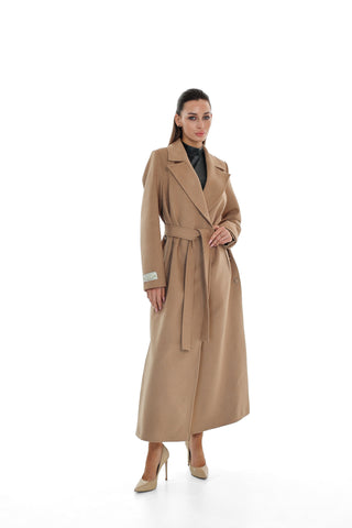Aria Cashmere Blend Coat in Camel