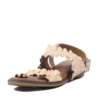Roche Ruched Leather Sandals - Glamourous Grace