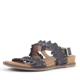 Roche Ruched Leather Sandals - Glamourous Grace