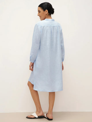 100% Linen V-Neck Pullover Shirt Dress JADEN - Glamourous Grace