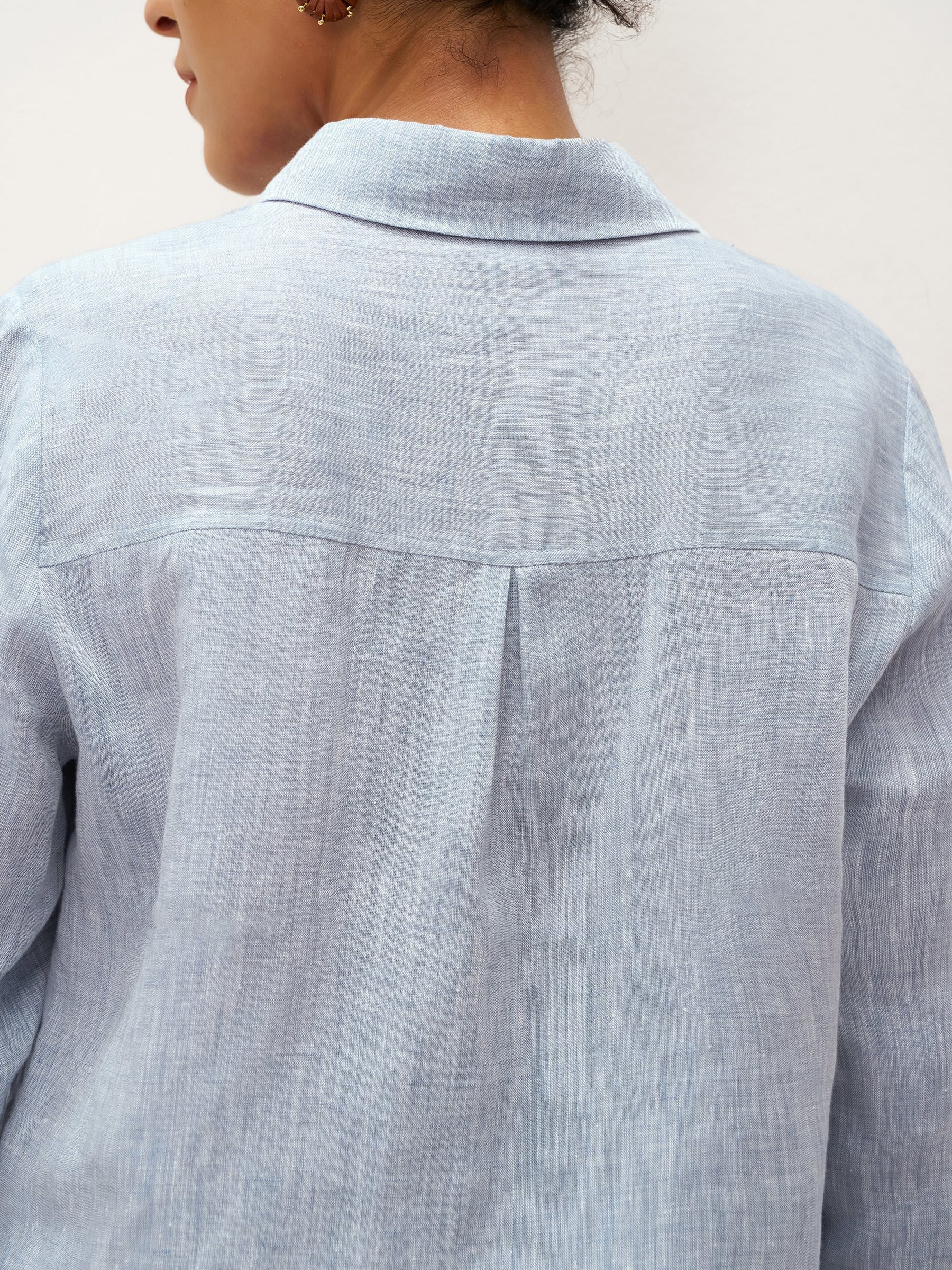 100% Linen Buttoned Closure Color-Blocked Shirt JANICE - Glamourous Grace