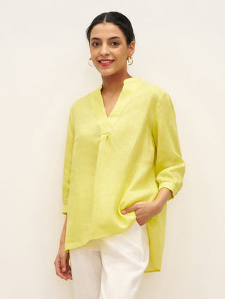 LINTICO Joanna 100% linen dress shirt, lightweight blouse with a relaxed fit, in soft natural linen fabric.