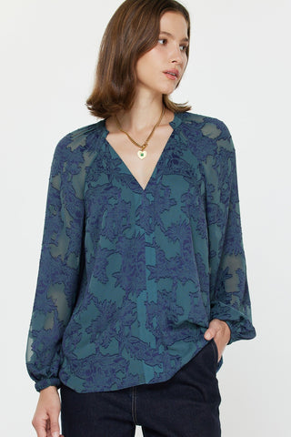Shayna Floral Top Blue - Glamourous Grace