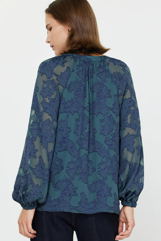 Shayna Floral Top Blue - Glamourous Grace