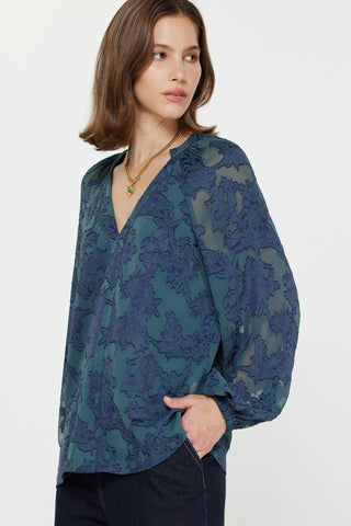 Shayna Floral Top Blue - Glamourous Grace