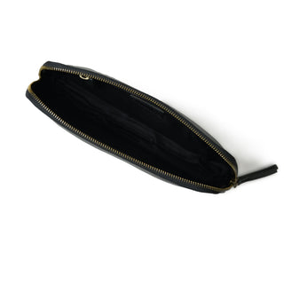 Classic Black Leather Clutch - Glamourous Grace