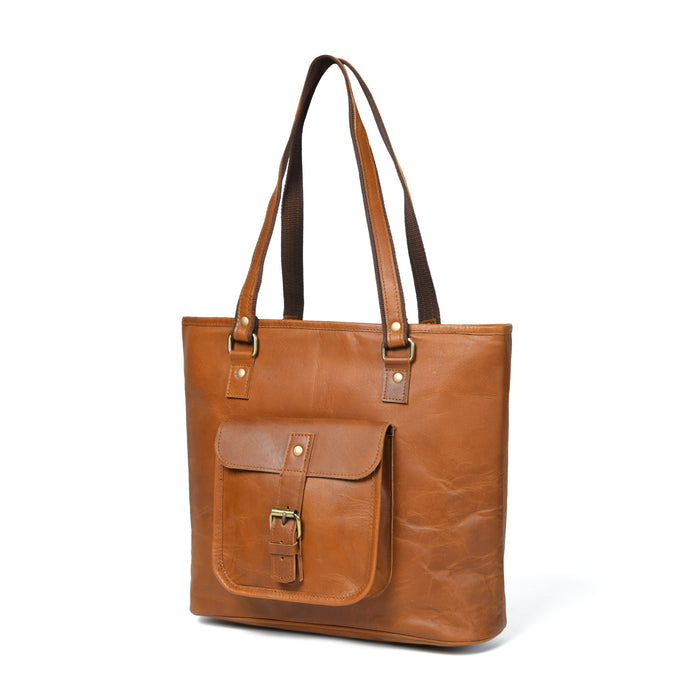 Classic Chic Genuine Leather Tote - Glamourous Grace