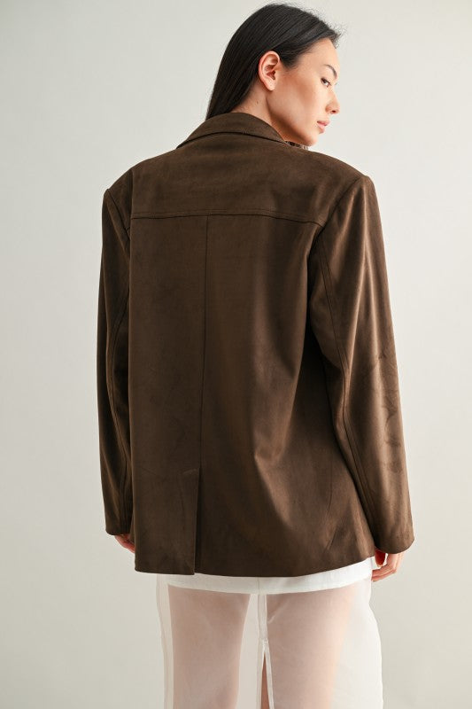 Sadie Brown Suede Blazer - Glamourous Grace