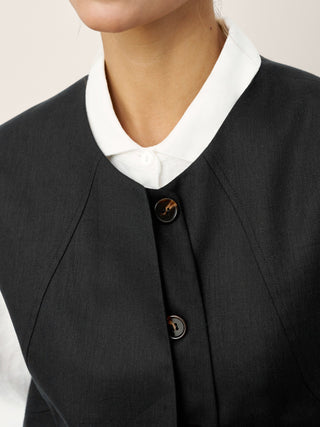 Linen-Lyocell Panel Layered Vest ODELIA - Glamourous Grace