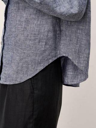 100% Linen Relaxed Drop Shoulder Pocket Shirt ASTER - Glamourous Grace