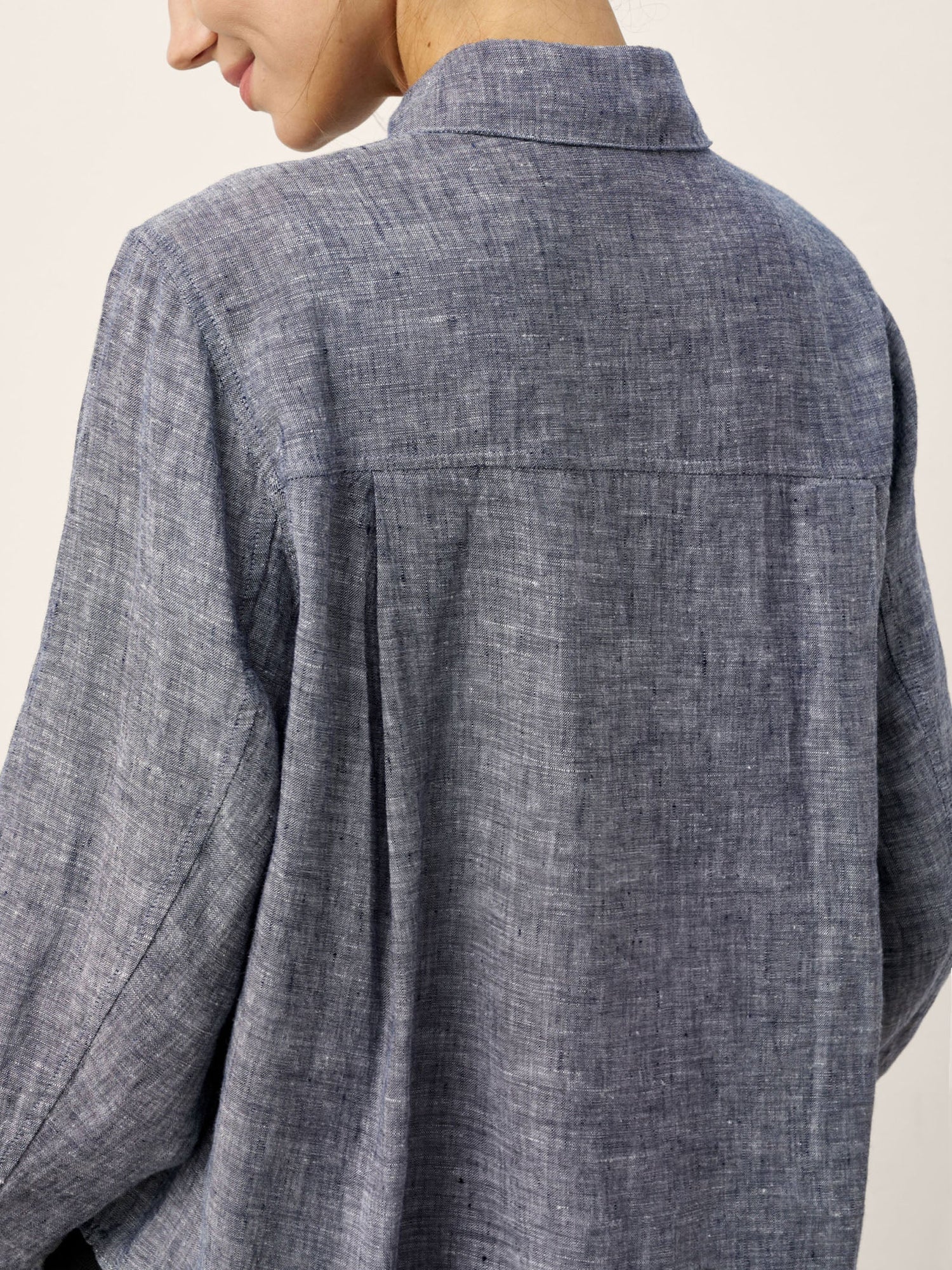100% Linen Relaxed Drop Shoulder Pocket Shirt ASTER - Glamourous Grace