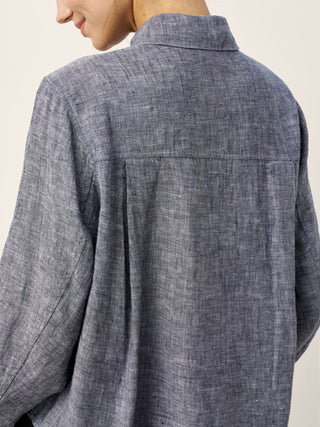 100% Linen Relaxed Drop Shoulder Pocket Shirt ASTER - Glamourous Grace