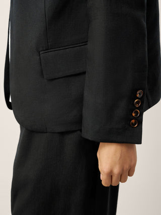 Linen-Lyocell Relaxed V-neck Tailored Blazer VERITY - Glamourous Grace