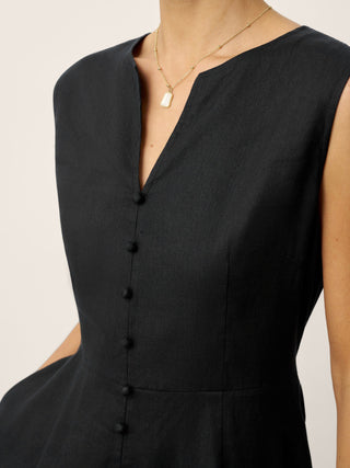 Linen-Lyocell V-Neck Sleeveless Maxi Dress WILLOW - Glamourous Grace