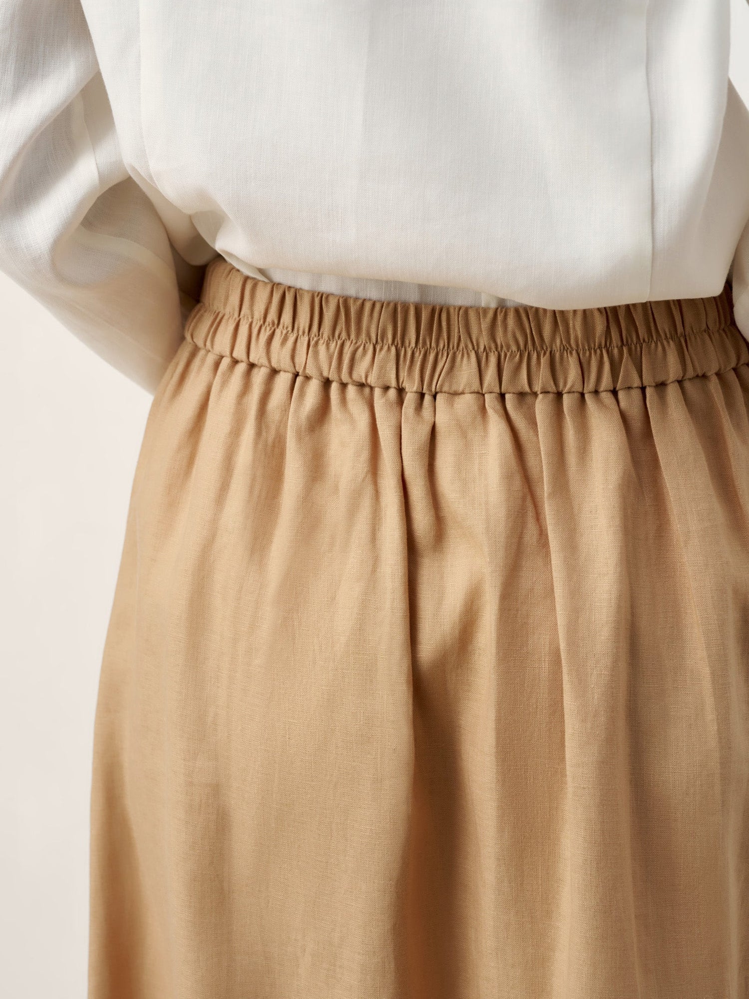 100% Linen Flap Pocket A-Line Skirt IANTHE - Glamourous Grace