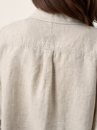 100% Linen Concealed Placket Patch Pocket Shirt FELICITY - Glamourous Grace