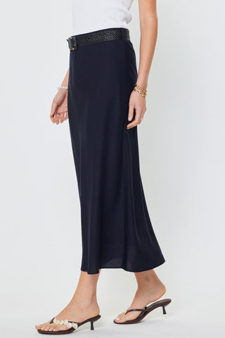 Crystal Linen Blend Maxi Skirt W/raffia Belt - Glamourous Grace
