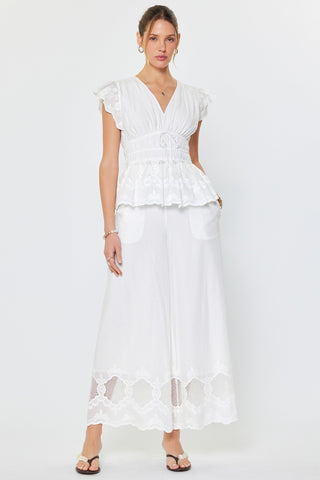 Layla Embroidered Wide Leg Pants - Glamourous Grace
