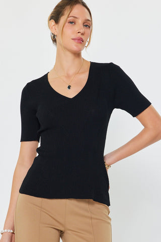 Anna Short Sleeve Knit Top