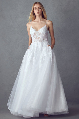 Juliet JT2482SW Floor Length A-Line Lace/Tulle Wedding Ball Gown