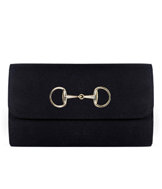 Avery Clutch - Black - XL Gold Charms