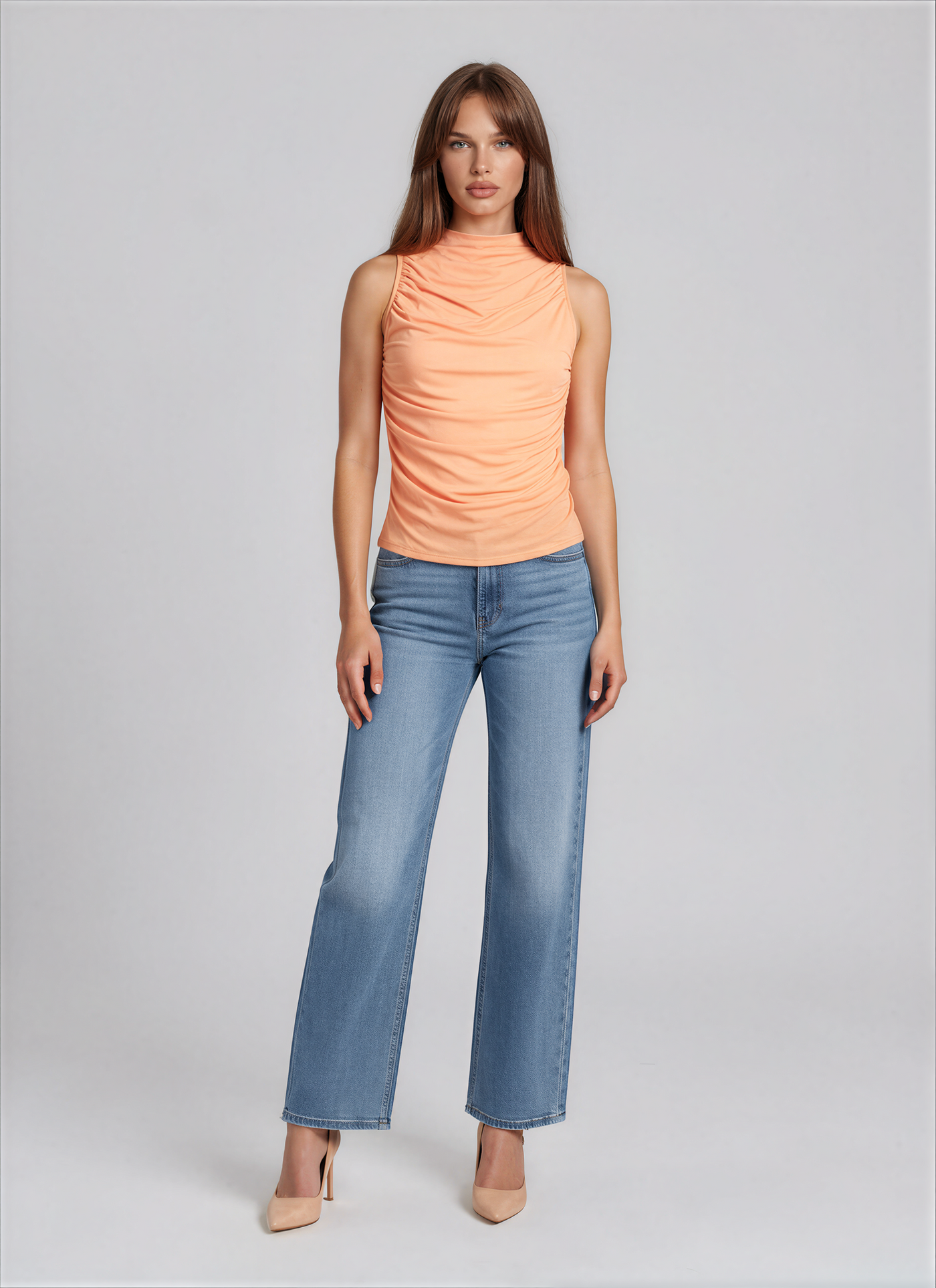 Tammi Ruched Mesh Tank Top - Glamourous Grace