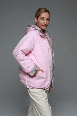 Reversible Demi-Season Jacket in Iris/Pink Rose