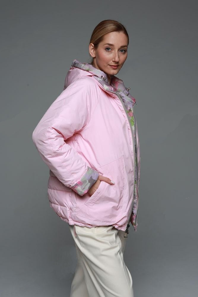 Reversible Demi-Season Jacket in Iris/Pink Rose