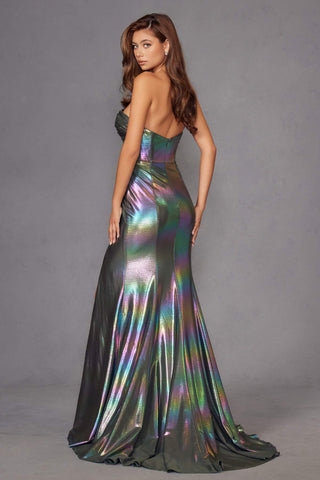 Juliet JT2579H Strapless Sweetheart Iridescent Prom Gown