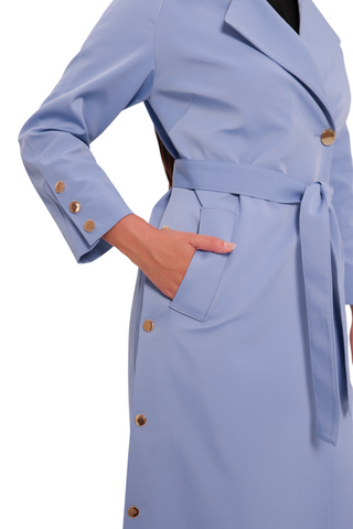 Jackie Trench Coat in Sky Blue