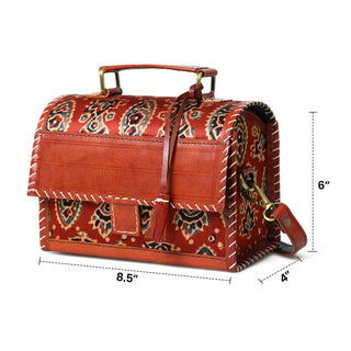 Maroon Mystique Ajrakh Satchel Purse - Glamourous Grace
