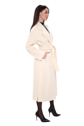 Premium 100% Australian Merino Wool Coat in Marshmallow