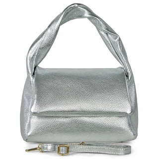 Italian Metallic Full-Grain Leather Top-Handle Bag | Trieste - Glamourous Grace