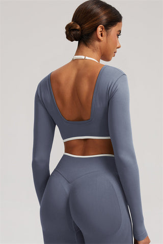 The Elevate Long Sleeve Crop top Shorts 2-Piece Set