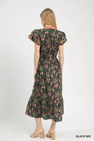 Umgee Mix Floral Midi Dress - Glamourous Grace