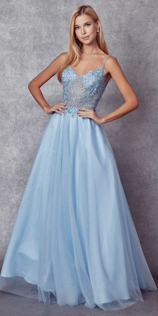 Juliet 268 Embroidered Sparkle Tulle Ball Gown