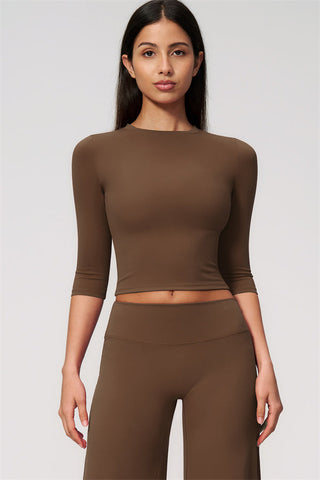 The Natalia Half-Sleeve Top Wide-Leg Crop 2-Piece Set