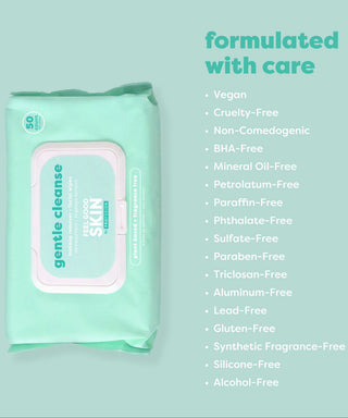 Feel Good Skin | Gentle Cleanse Makeup Remove Facial Wipes - 50 count - Glamourous Grace