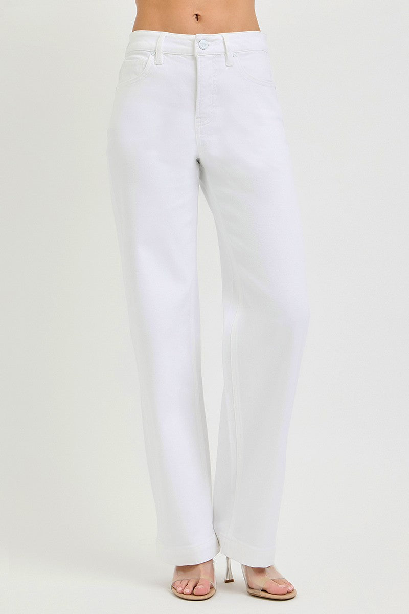 RISEN Full Size High Rise Wide Baggy Pants Plus Size