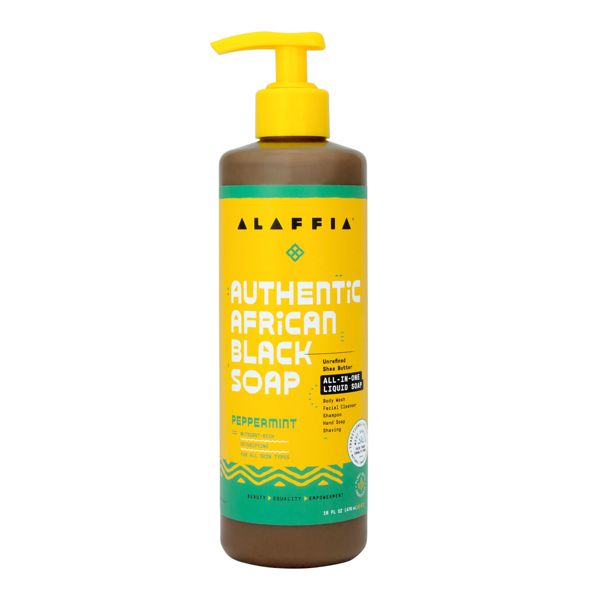 Authentic African Black Soap All-In-One - Peppermint, 16 oz - Glamourous Grace