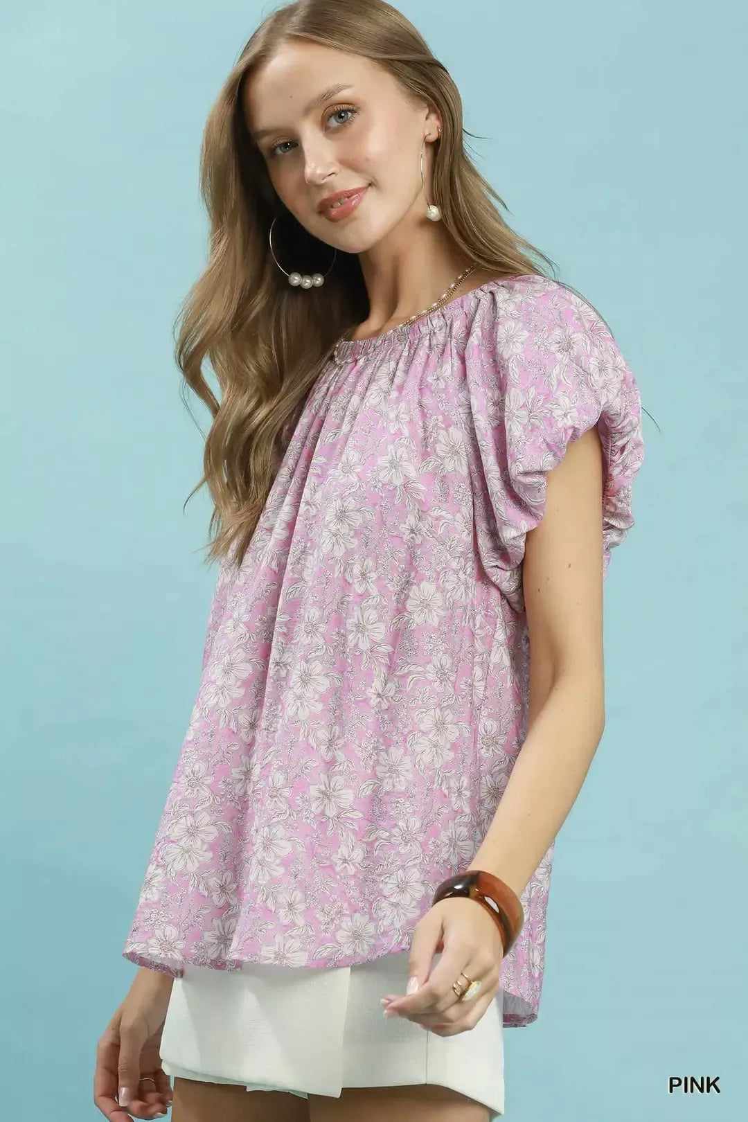 Umgee Umgee Floral Puff Sleeve Blouse - Glamourous Grace